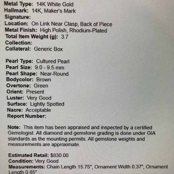 14k Pearl Pendant with necklace - Picture 3 of 3